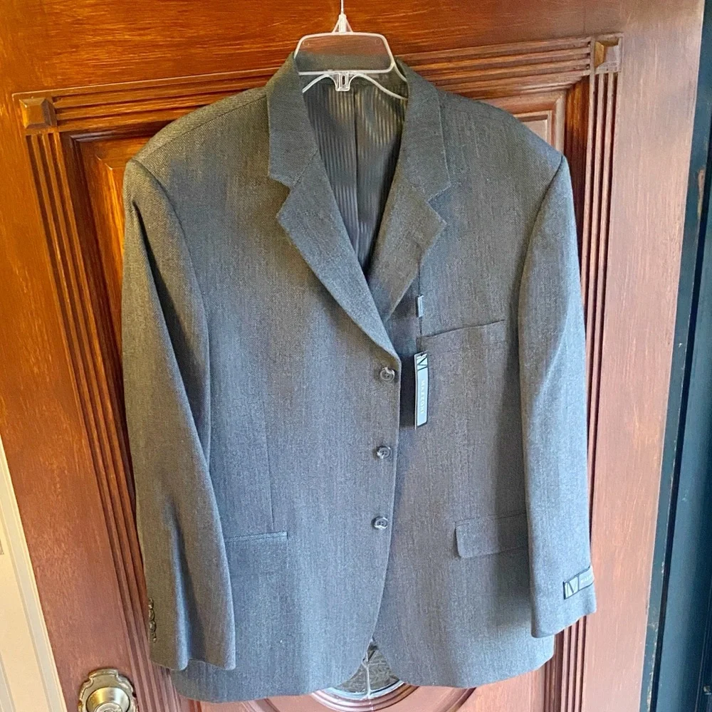 Mazzoni Men’s 46R Gray Herringbone Sport Coat Blazer NWT Jacket 46 Regular